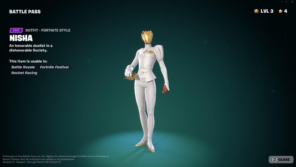 Fortnite Chapter 5 Battle Pass Nisha skin